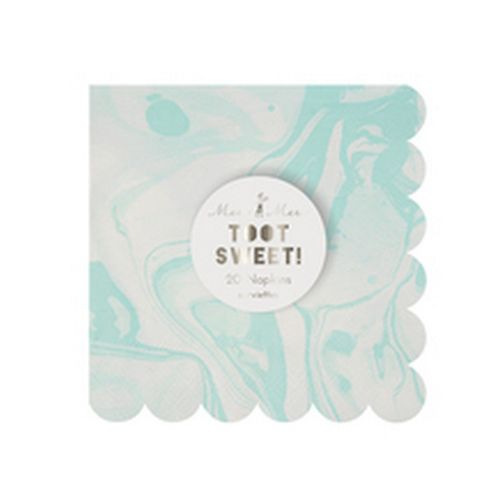 MINT MARBLE<BR>SMALL NAPKINS (20 pack)