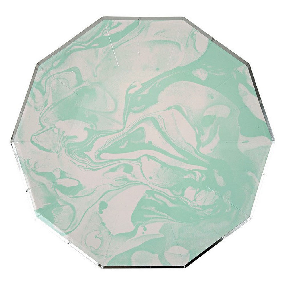 MINT MARBLE<BR>LARGE PLATES (8 pack)