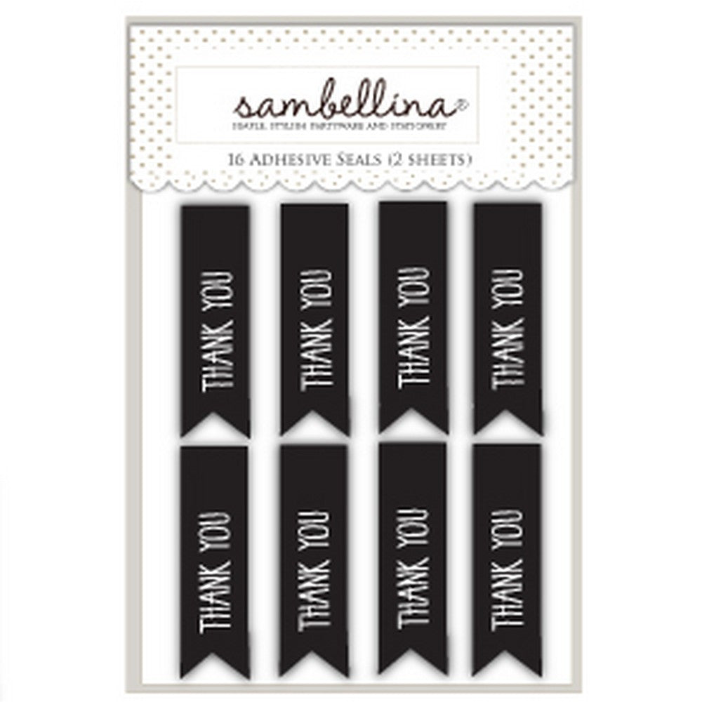 'THANK YOU' FLAG BLACK WITH WHITE STICKERS (16 pack)