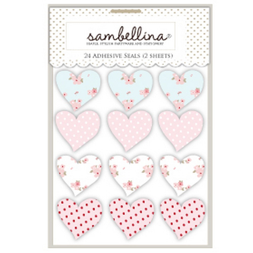 SWEET FLORAL<BR> HEART STICKERS (12 pack)