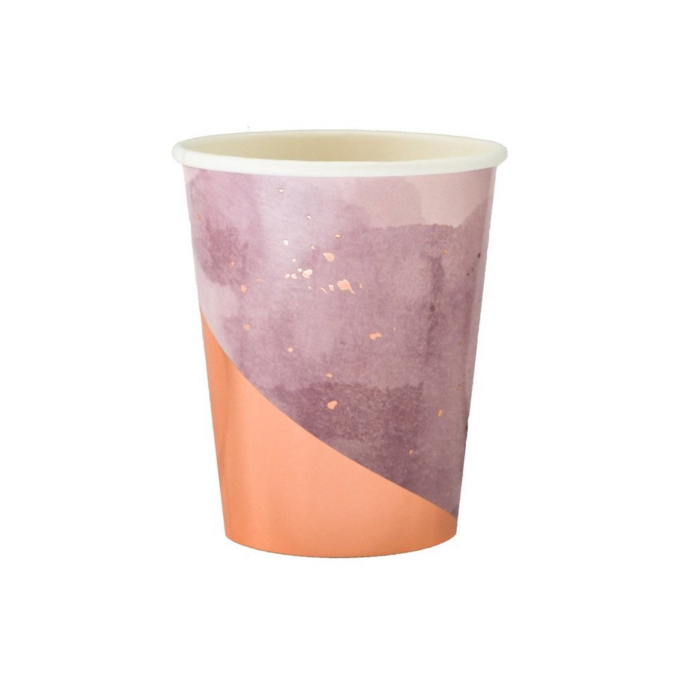 AMETHYST PURPLE WATERCOLOUR<BR>CUPS (8 pack)