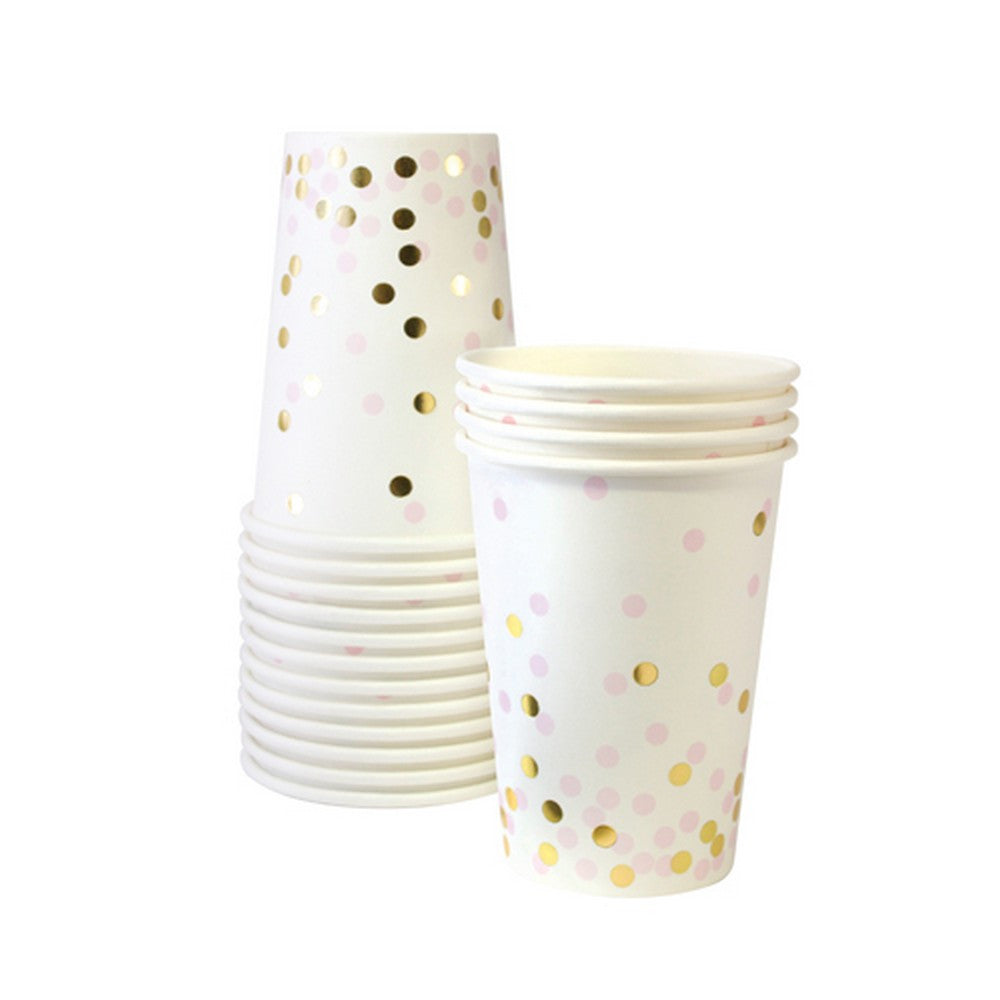 PINK CONFETTI CUPS<br>(12 pack)