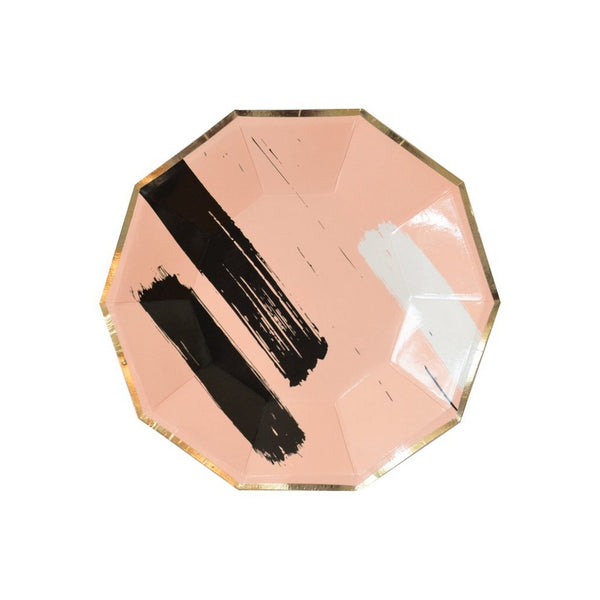 MUSE PEACH ABSTRACT <BR>SMALL PLATES (8 pack)