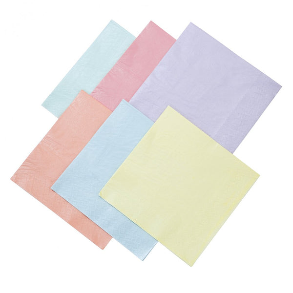 WE LOVE PASTEL NAPKINS <BR>(16 pack)