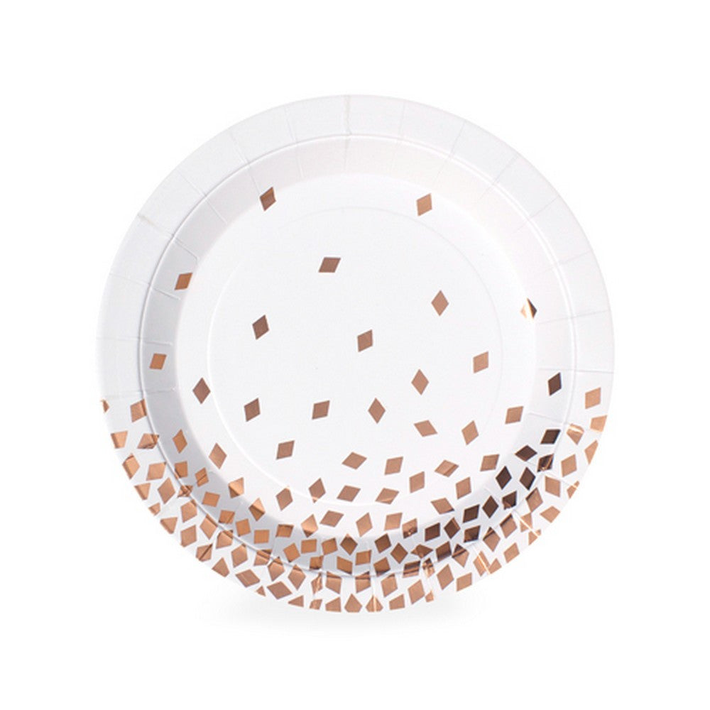 GEO ROSE GOLD PLATES<br>(12 pack)