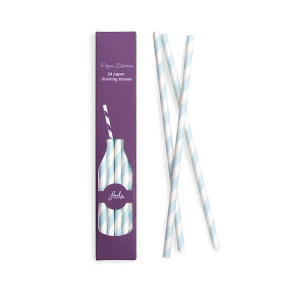 POWDER BLUE STRAWS<br>(24 pack)