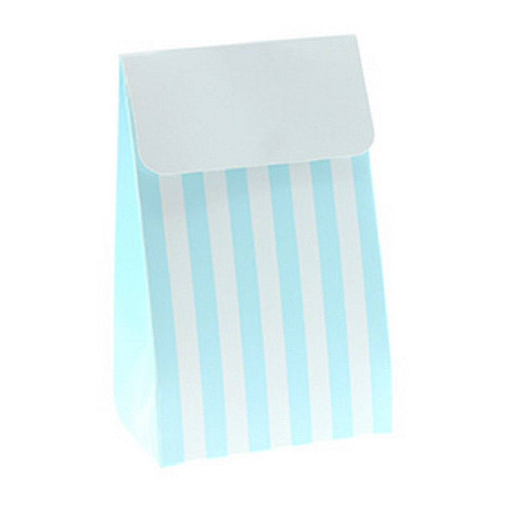 BLUE & WHITE STRIPE<BR>TREAT BOX BAG (12 pack)