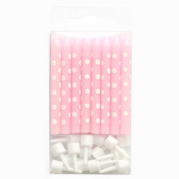 PINK POLKADOT CANDLES (16 pack)