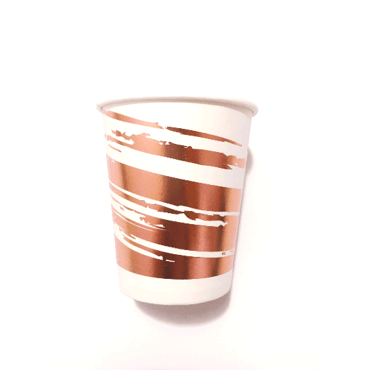 ROSE GOLD BRUSH STROKE <br> CUPS (8 pack)