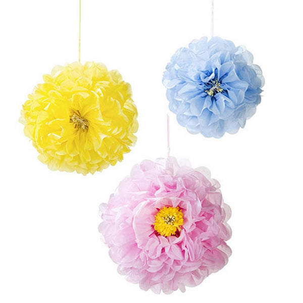 PASTEL FLOWER<BR>POMPOM MIX (3 pack)
