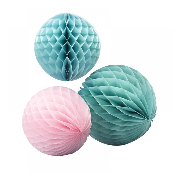 PINK & PASTEL <br>HONEYCOMB BALLS (3 pack)