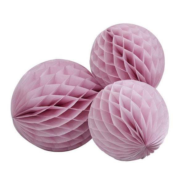 PINK HONEYCOMB BALLS <br>(3 pack)
