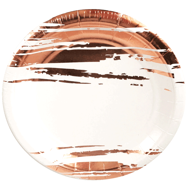 ROSE GOLD BRUSH STROKE <br> SMALL PLATES (8 pack)