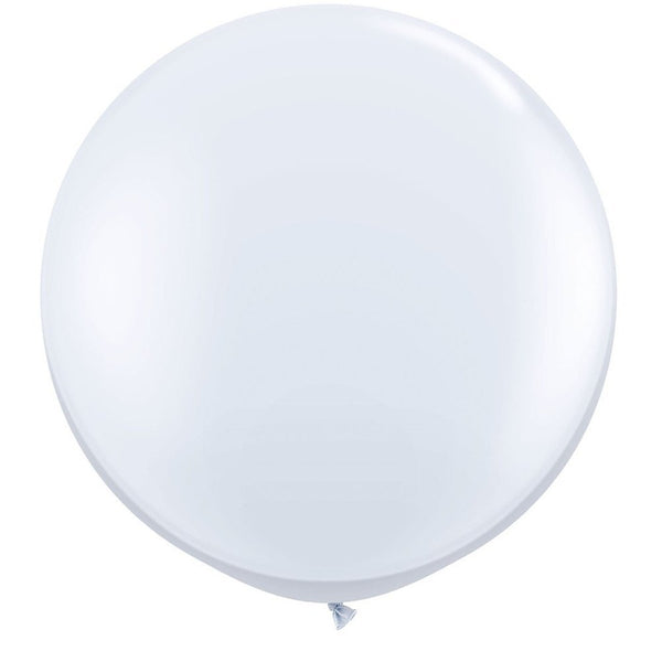 WHITE GIANT BALLOONS 90CM (2 pack)